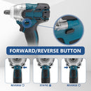 Brushless Cordless Electric Impact Wrench 18V Rechargeable Wrench Power Tool Compatible with Makita Battery Electric wrench