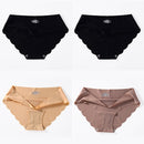 4 PCS/Lot Seamless Panties For Women Plain Panties Slip Silk Female Underwear Soft Thin Light Panti Culotte Femme Underpants