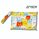 Baby Diaper Bag Cartoon Print Waterproof Wet Dry Nappy Zipper Handbag Stroller Carry Pack Travel Outdoor Wet Diaper Storage Bags