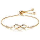 SIPENGJEL Fashion Stainless Steel Endless Love Infinity Chain Bracelets On Hand Adjustable Bracelets For Woman Party Jewelry