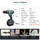 21V 13MM Brushless Electric Drill 115N/M 4000mah Battery Cordless Screwdriver With Impact Function Can Drill Ice Power Tools