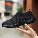 Women Flats Shoes Plus Size 43 Breathable Mesh Platform Sneakers Women Slip on Soft Ladies Casual Shoes Woman Knit Sock Flats 36