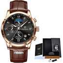 LIGE Men Watch Luxury Leather Waterproof Sport Quartz Wristwatch Chronograph Military Watch for Men Relogio Masculino Men‘s Gift