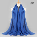 2021 NEW Flocked Bubble Cotton Scarf Hijabs For Muslim Women Soild Color Breathable Islamic Headscarf Arab Head Scarves