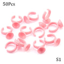 Wholesale 50/100Pcs Disposable Eyelash Glue Fan Cup Rings Holder Container Tattoo Pigment Eyelash Extension Tools Lash Supplies