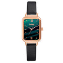 Gaiety Brand Women Watches Fashion Square Ladies Quartz Watch Bracelet Set Green Dial Simple Rose Gold Mesh Luxury Women Watches