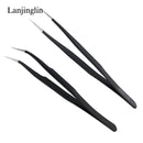 1PC Stainless Steel Straight and Curved Eyelashes Tweezers Eyelash Extension Tweezers Makeup Tools for False Eyelashes