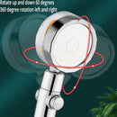 Rainfall Turbo Fan Shower Head 360 Rotating High Pressure Water Saving Handheld Shower Turbocharged Spray Nozzle Bath Accessory