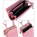 Women Wallets Brand Pu Leather Mobile Phone Bags Big Card Holders Wallet Handbag Purse Clutch Shoulder Crossbody Bags Lady 2022