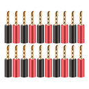 20pcs/10pairs Nakamichi BANANA PLUGS 24K Gold-plated 4MM Banana Connector with Screw Lock For Audio Jack Speaker Plugs Black&Red