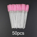 Disposable Eyelash Brush 25/50 Pcs Crystal Eye Brush Diamond Handle Mini Mascara Wands Brush Eyelash Extension Makeup Brush Set