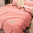 Europe Weighted Blanket Green Color Soft Flannel Blanket Single Queen King Warm Plaids for Beds Anti-Pilling