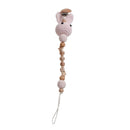 1pc Crochet Bunny Baby Pacifier Clip Chain BPA Free Wooden Beads Appease Soother Chain Clips Newborn Dummy Holder Nipple Clip