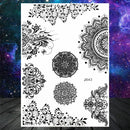 Sexy Black Henna Temporary Tattoos For Women Girls Body Art Decoration Fake Jewelry Chains Waterproof Mandala Flower Tatoos Kit