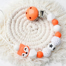 1pc Crochet Bunny Baby Pacifier Clip Chain BPA Free Wooden Beads Appease Soother Chain Clips Newborn Dummy Holder Nipple Clip