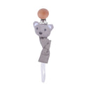 2021New Baby Pacifier Clip Newborn Linen Cotton Animal Wooden Pacifier Chain Nipple Soother Dummy Eco-friendly Material Holder