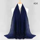 2021 NEW Flocked Bubble Cotton Scarf Hijabs For Muslim Women Soild Color Breathable Islamic Headscarf Arab Head Scarves