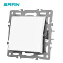 SRAN F6 Series White Crystal Tempered Glass Panel Light switch eu french wall socket usb tv rj45 rj11 Sensor switch Module DIY