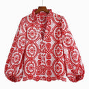 Embroidery Women Blouse Summer 2022 New Fashion Long Sleeve Female Smock Shirt Top Clothing Wears