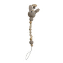 1pc Crochet Bunny Baby Pacifier Clip Chain BPA Free Wooden Beads Appease Soother Chain Clips Newborn Dummy Holder Nipple Clip