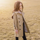 4-13Y Teen Girls Long Trench Coats 2022 New Fashion England Style Windbreaker Jacket For Girls Spring Autumn Children&