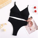 2PC Underwear Set Women Seamless Bra Set Wireless Bra Sexy High Waisted Female Underpants Comfortable Basic Bralette Lingerie
