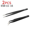 Tweezers For Soldering Professional Eyebrow Tweezers Set Eyelashes Tongs Extension Stickers Soldering Antistatic Repair Tools