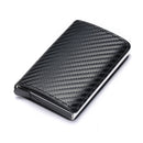 Custom Name Business Bank Credit Card Holder Men Wallet Coin Leather Wallet RFID Aluminium Box CardHolder with Money Clips Purse