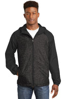 Sport-Tek Heather Hooded Windbreaker Jacket JST40