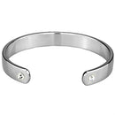 Charm Bangle LO3630 Reverse Two-Tone White Metal Bangle with Crystal