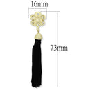 Gold Drop Earrings LO3677 Gold & Brush Brass Earrings with Crystal