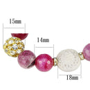 Gold Bracelet LO3782 Gold Brass Bracelet with Synthetic in Fuchsia