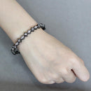 Bangle Charm Bracelets LO4341 TIN Cobalt Black Brass Bangle with CZ