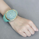 Gold Bangles LO4350 Gold Brass Bangle with Top Grade Crystal