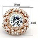 Rose Gold Wedding Rings LOA891 Rose Gold Brass Ring with AAA Grade CZ