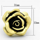 Gold Ring LOA930 Matte Gold Brass Ring with Epoxy in Jet