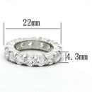 Sterling Silver Band Rings LOAS932 Silver 925 Sterling Silver Ring with CZ