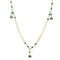 Gold Necklace LOS794 Matte Gold 925 Sterling Silver Necklace with Semi-Precious
