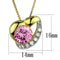 Gold Necklace LOS868 Gold+Rhodium 925 Sterling Silver Necklace with CZ