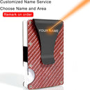 DIENQI Carbon Fiber Card Holder Mini Slim Wallet Men Aluminum Metal RFID Magic Wallet Small Thin Male Purses Money Bag Vallet