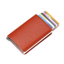 Custom Name Business Bank Credit Card Holder Men Wallet Coin Leather Wallet RFID Aluminium Box CardHolder with Money Clips Purse