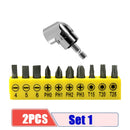 105 Degree Right Angle Drill Attachment and Flexible Angle Extension Bit Kit for Drill or Screwdriver 1/4" Socket Adapter Tools