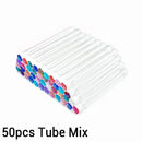 50pcs Reusable Eyelash Brush Tube Disposable Eyelash Wands Eyebrow Brush Replaceable Dust-proof Sparkling Broken Diamond Bottom