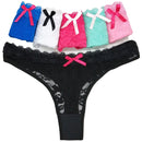 5 PCS/Set Sexy Lace Thong Women Low Waist Panties Transparent Underwear Ladies Lingere Panty Underware Womens G String 87169