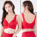 3PCS New Arrival Large Size Front Button Comfortable Gather Bra Breathable Thin Section Without Steel Ring Women Underwear 105