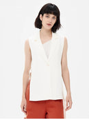 DUOPERI Jacket Women Blazer Gilet Sleeveless Vest Fashion Casual Streetwear Woman Waistcoat Tops veste femme