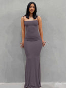 Hugcitar Satin Slip Sleeveless Backless Slim Sexy Maxi Dress 2022 Spring Women Party Y2K Concise Bodycon Elegant Clothing