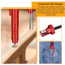 Solid Carpenter Pencil with Refill Leads and Built-in Sharpener for Deep Hole Mechanical Pencil Marker Marking Woodworking Tools