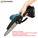 6 Inch Mini Electric Chain Saw With Battery Indicator 1500W 88V Rechargeable Woodworking Tool For Makita Battery 18V EU Plug