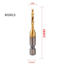 1/6Pcs Tap Drill Bit Set Hex Shank Titanium Plated HSS Screw Thread Bit Screw Machine Compound Tap M3 M4 M5 M6 M8 M10 Hand Tools